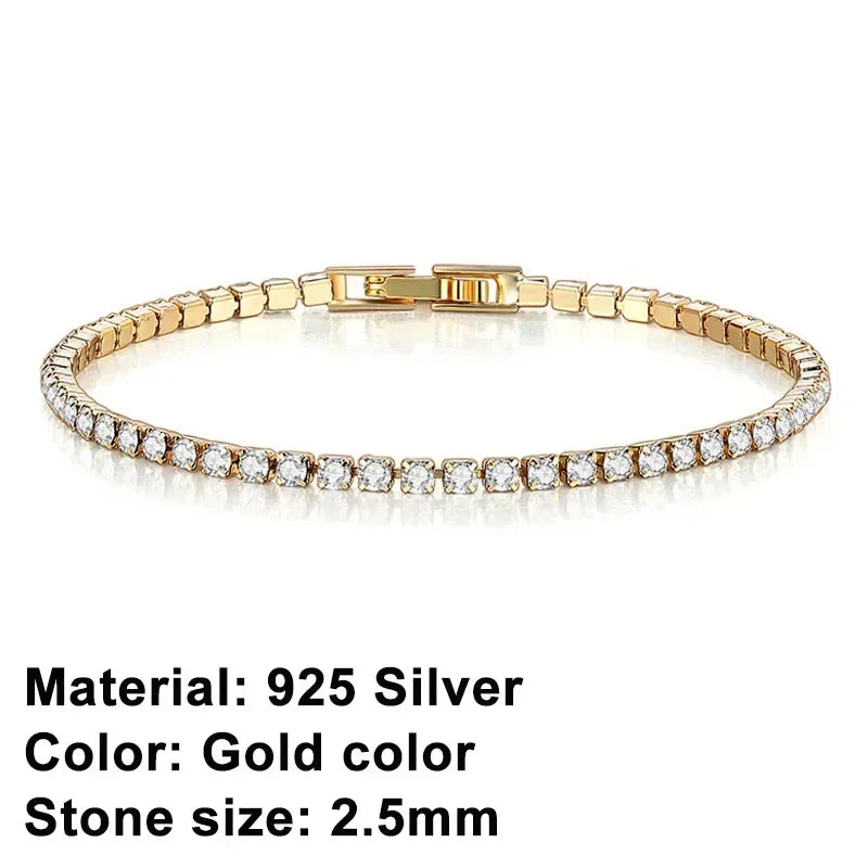 925 sterling silver hip-hop tennis bracelet, luxurious charm, ladies' jewelry, rose gold diamond bracelet, exquisite gift