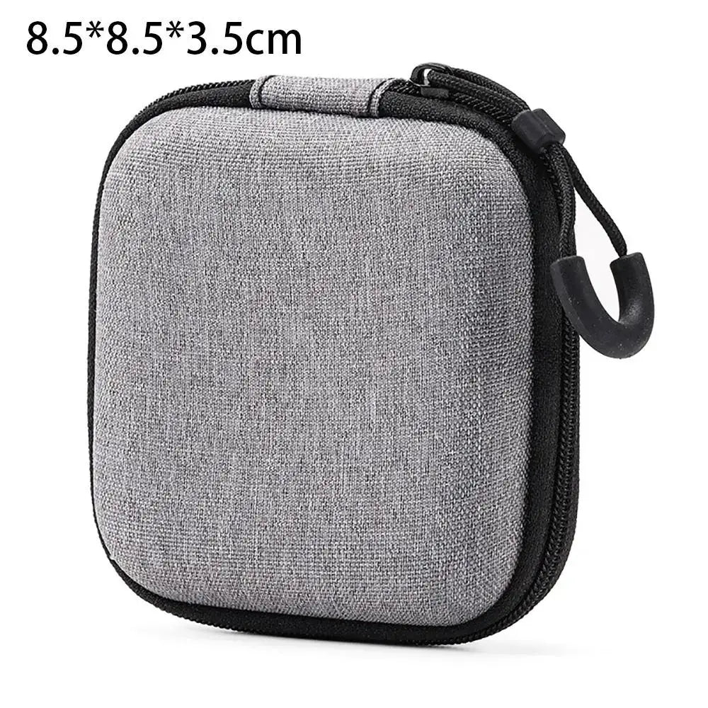 R&z - Bag Pouch Carrying Bag Zipper Earphone Case For Airpod Earphone/Phone/Charging Cable - 8.5x8.5x3.5cm