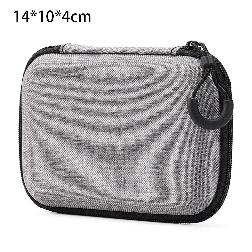R&z - Bag Pouch Carrying Bag Zipper Earphone Case For Airpod Earphone/Phone/Charging Cable - 14x10x4cm