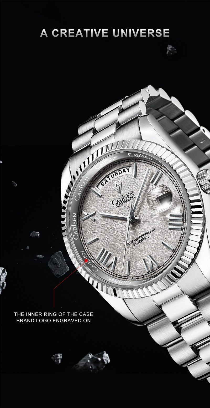 R&amp;Z Cadisen Automatic Men’s Luxury Watch – Silver