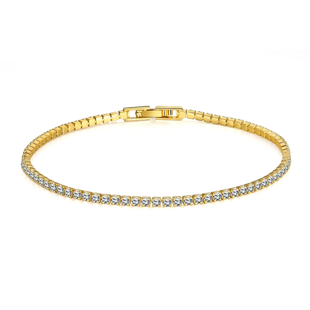 3mm 4mm Moissanite Tennis Bracelets 925 Sterling Silver Full Diamond with Gold Plated GRA Wedding Fine Jewelry for Women