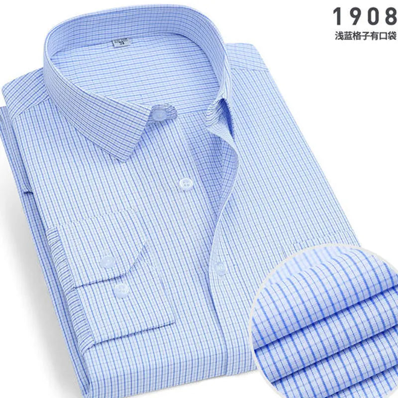 R&z - Spring New Men's Striped long-sleeved Shirt Non-ironing Anti-wrinkle Comfortable Breathable Business Casual Fashion Slim Fit