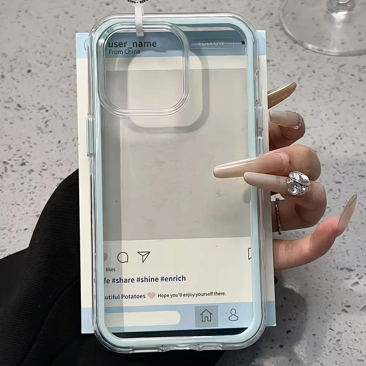 R&z - Luxury Candy Color Frame Clear Back Phone Case For iPhone 17 16 15 14 13 12 Pro Max 11 16PLUS 17 Acrylic Shockproof Bumper Cover