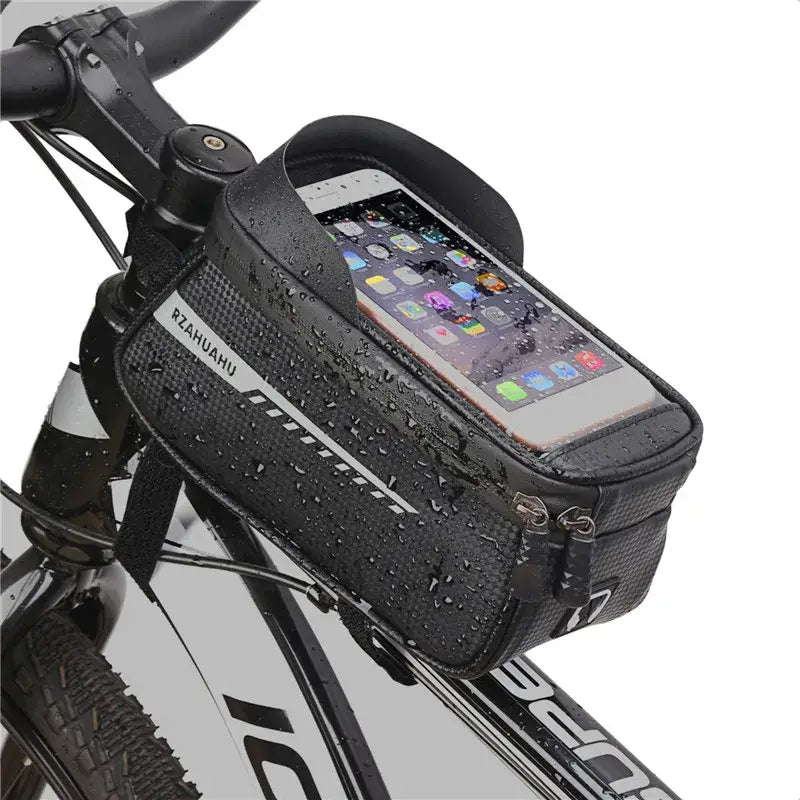 R&z - Bicycle Front Beam Bag Front Tube Cycling Bag Bicycle Waterproof Phone Case Holder