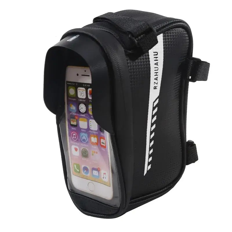 R&z - Bicycle Front Beam Bag Front Tube Cycling Bag Bicycle Waterproof Phone Case Holder