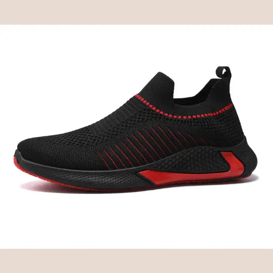 Breathable Casual Flying Woven Sports Shoes for All Seasons - Black / 44