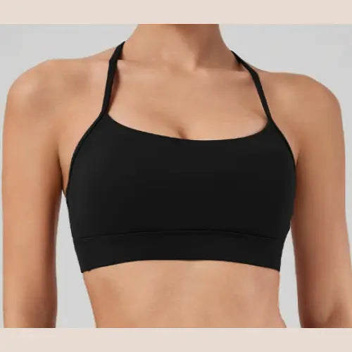 Breathable Quick-Dry Women’s Yoga Sports Bra (Model 8001) - New Advanced Black / 14/XL