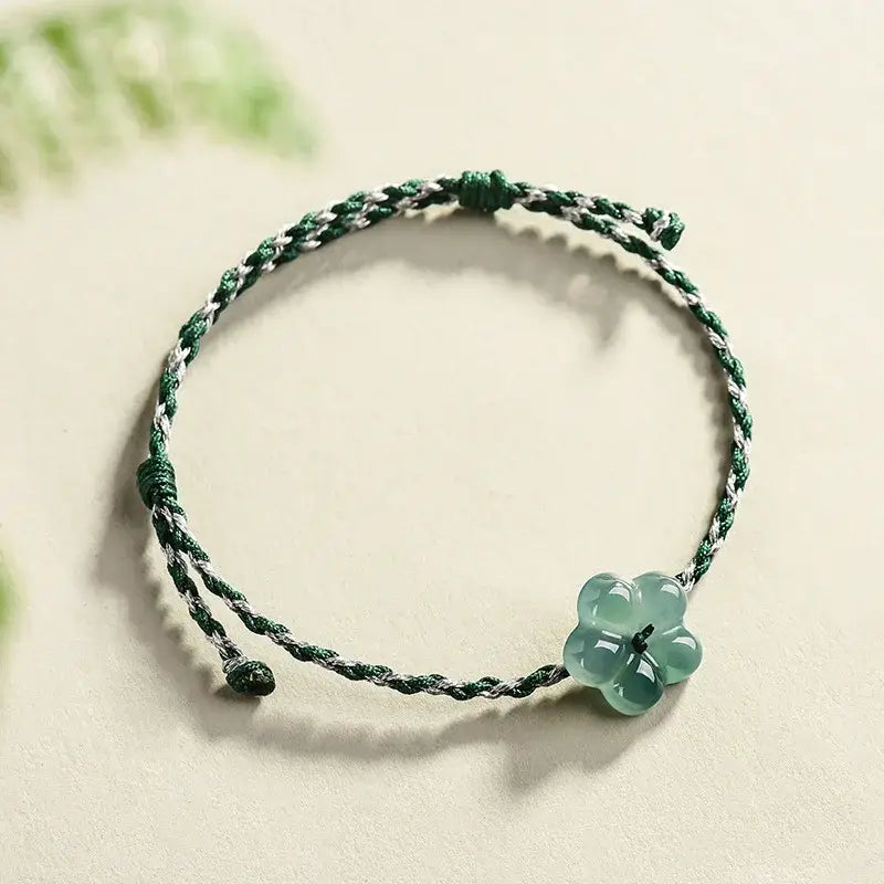 Burmese Jadeite Flower Bracelet Natural Jade Charm Fashion Accessories Vintage Gifts for Women Talismans Luxury Bangle