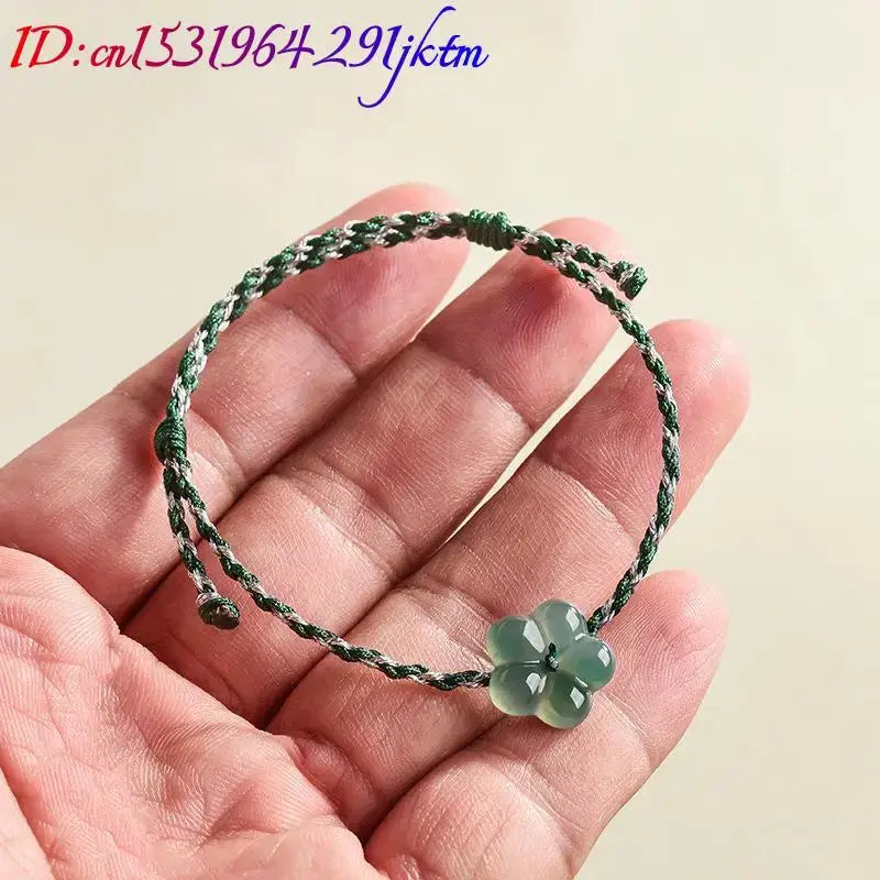 Burmese Jadeite Flower Bracelet Natural Jade Charm Fashion Accessories Vintage Gifts for Women Talismans Luxury Bangle