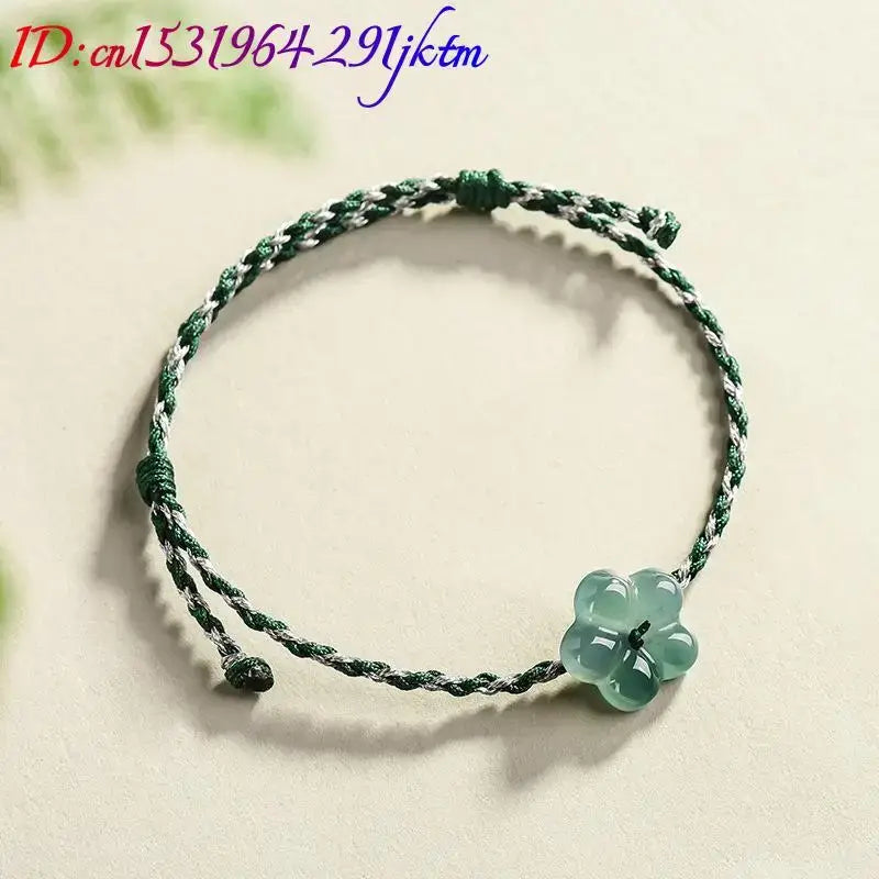 Burmese Jadeite Flower Bracelet Natural Jade Charm Fashion Accessories Vintage Gifts for Women Talismans Luxury Bangle