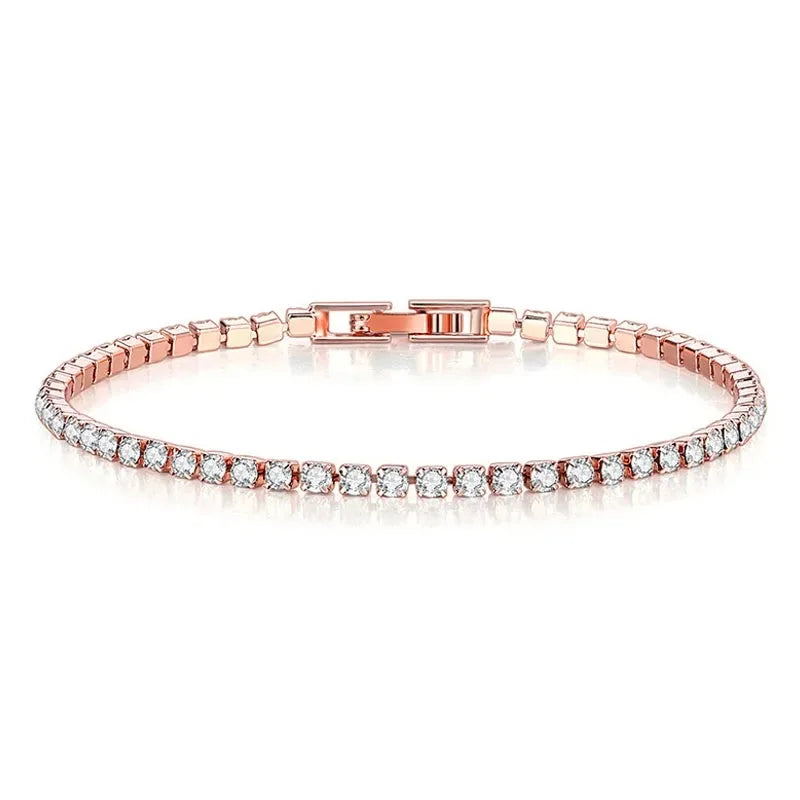 925 sterling silver hip-hop tennis bracelet, luxurious charm, ladies' jewelry, rose gold diamond bracelet, exquisite gift