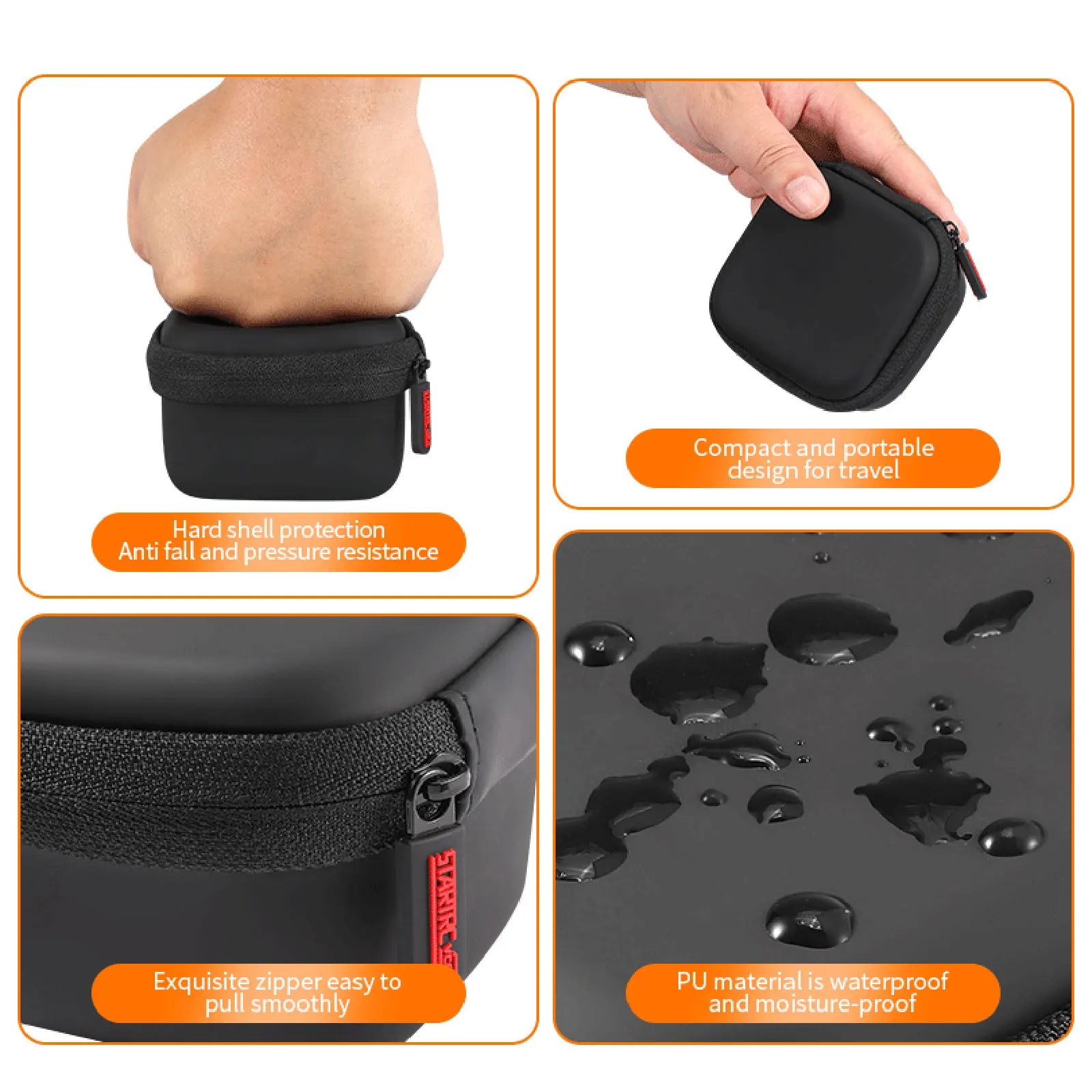 Protective Box for Insta360 Link 2/2C/2 PRO Webcam Accessories PU Waterproof with Organizer for Magnetic Mount Cable Adapter
