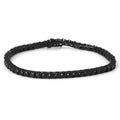 NY Hip Hop Style 3/4MM Black Shiny Zircon Tennis Chain Iced Single Row Inlaid Diamond Zirconia Men's Jewelry Bracelet