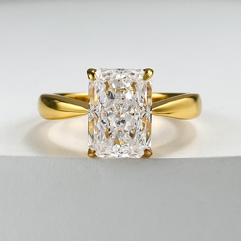 14K Gold Radiant Cut Lab Diamond Engagement Ring