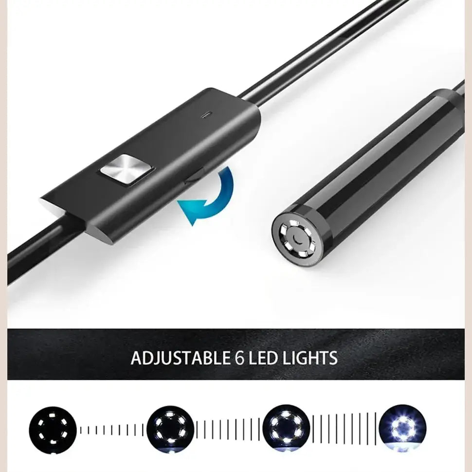 R&z - Camera IP67 Waterproof 6 LEDs Adjustable USB Android Flexible Inspection Borescope Cameras for Phone PC