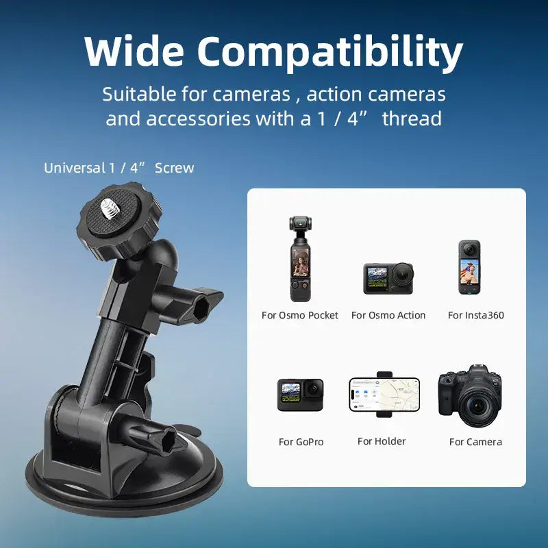 R&z - Car Phone Suction Cup Holder for Insta 360 X5 X4 ACE PRO 2 SJCAM DJI OSMO Action 5 Pro