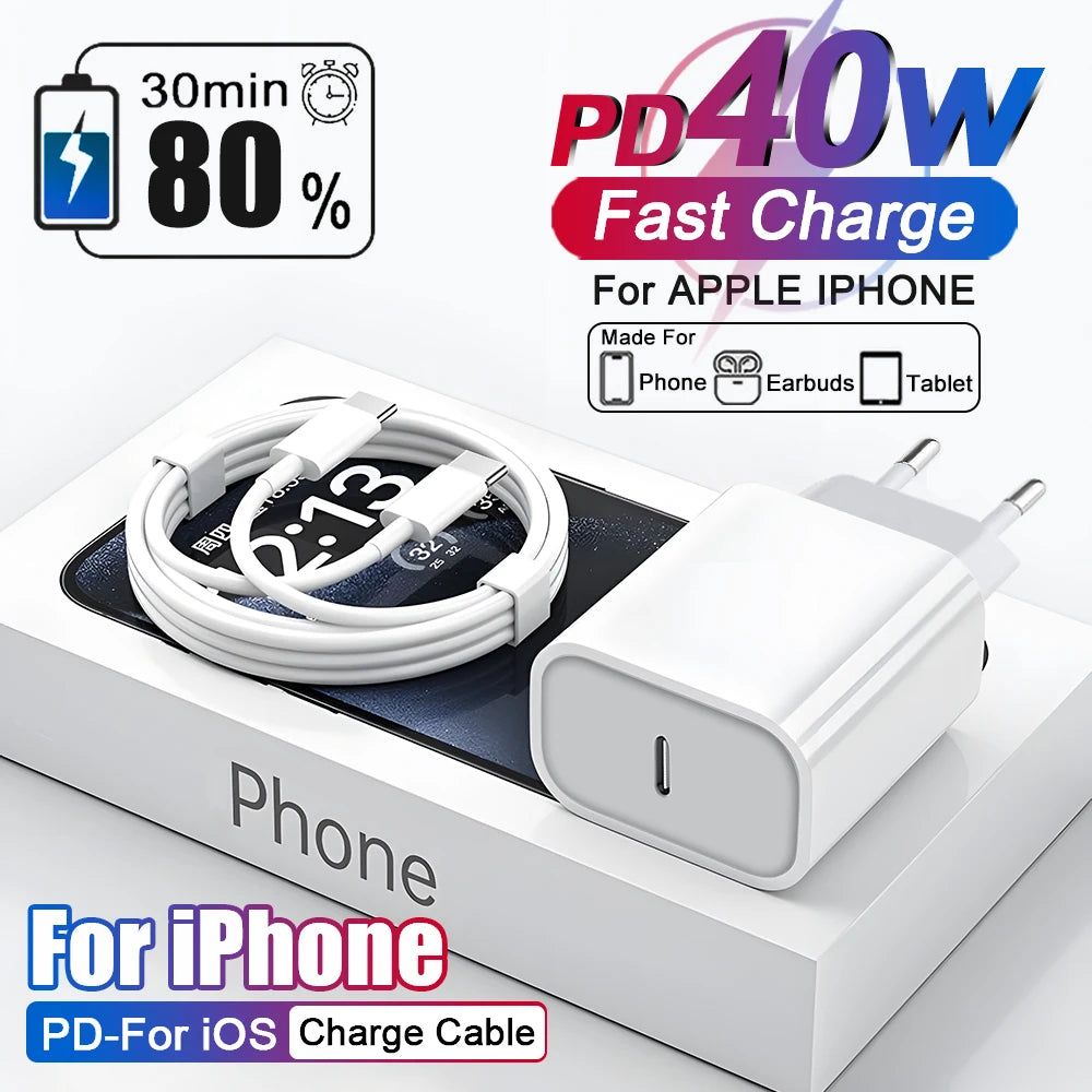 R&z - Fast Charger For Apple iPhone 15 13 12 11 14 17 16 Pro Max Type C Charger Charging Cable Phone