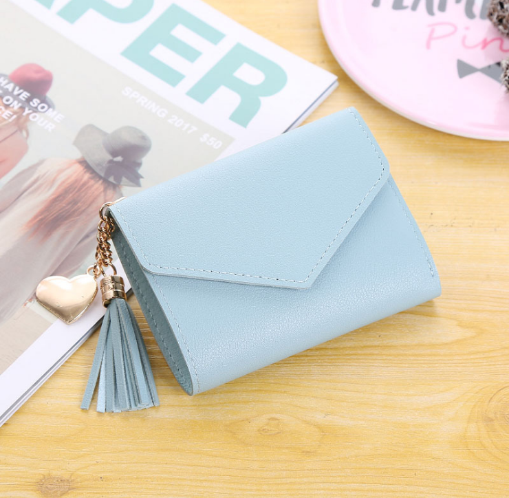 Tassel Wallet, Heart-shaped Purse, Pendant Clutch