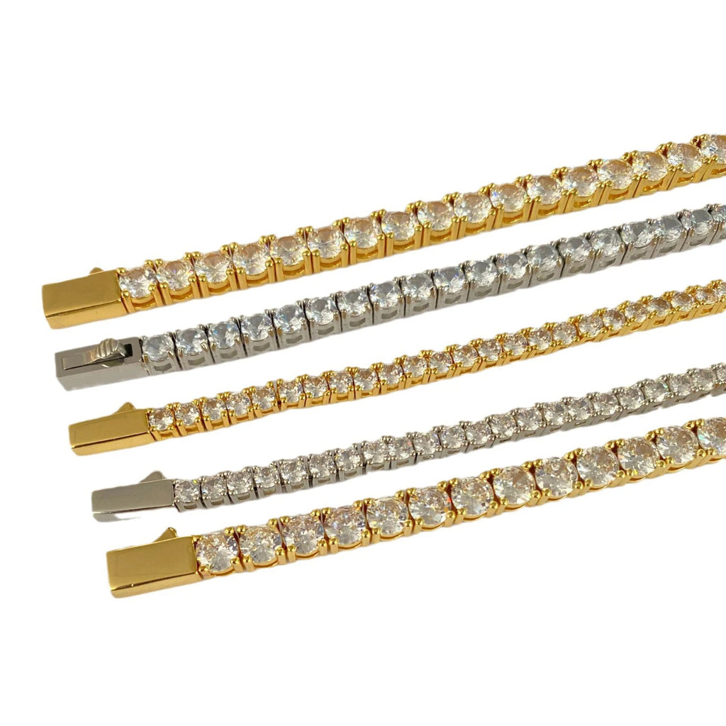 3/4/5/6mm 316L Stainless Steel Bracelet Tennis Chain Diamond Zircon Iced Out For Men Women Fashion Hip Hop Jewelry Free Shipping