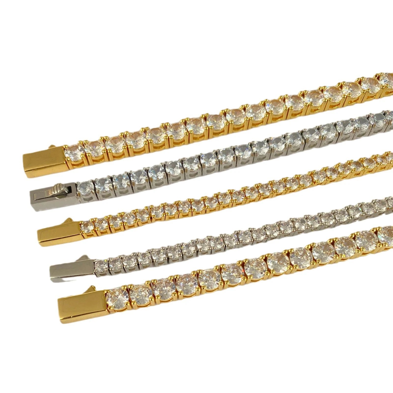 3/4/5/6mm 316L Stainless Steel Bracelet Tennis Chain Diamond Zircon Iced Out For Men Women Fashion Hip Hop Jewelry Free Shipping