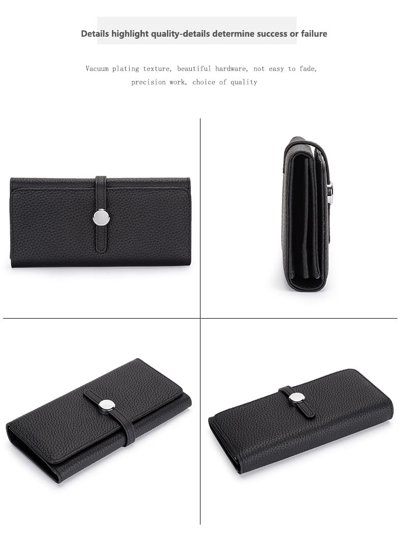 Women’s Leather Folding Wallet with Large Capacity