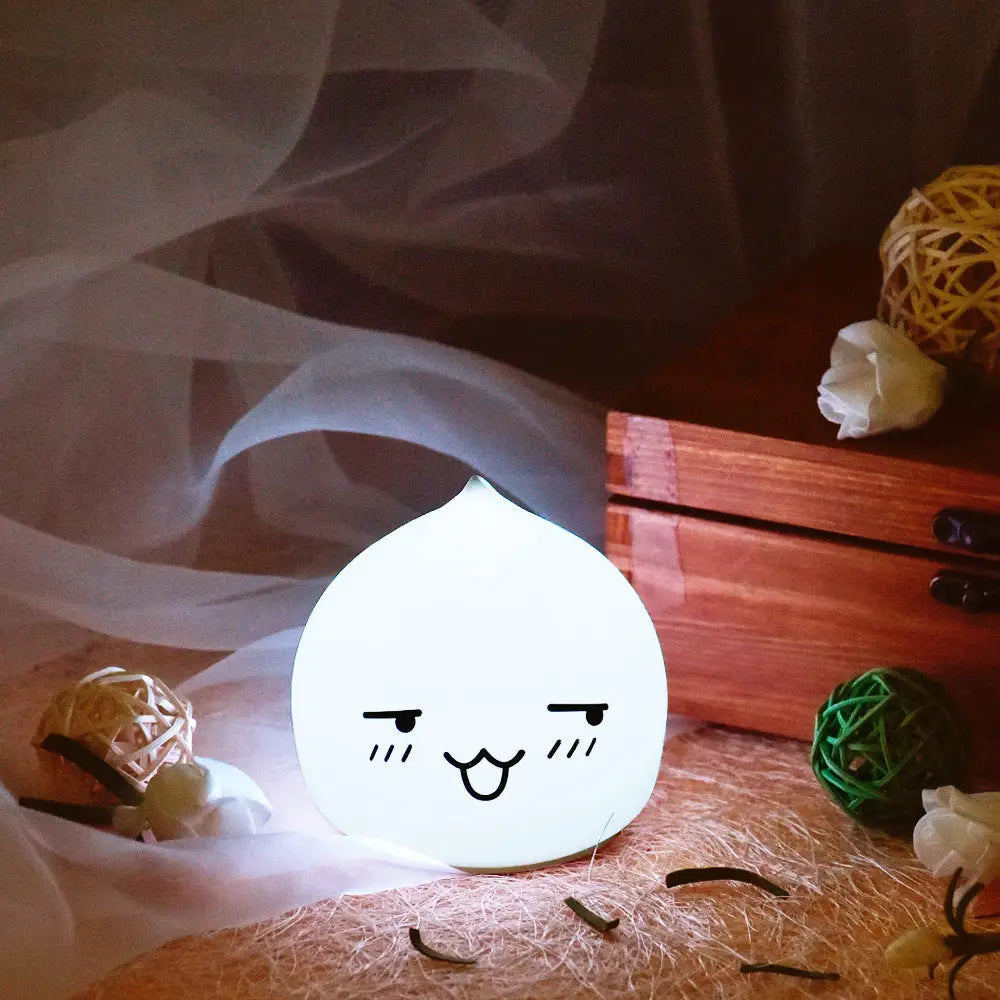 Colorful Bunny Night Light - Cute Table Lamp Gift - White