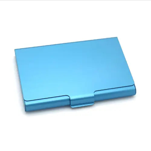 Creative Aluminum Cigarette Case and Card Holder Sleeve - Blue