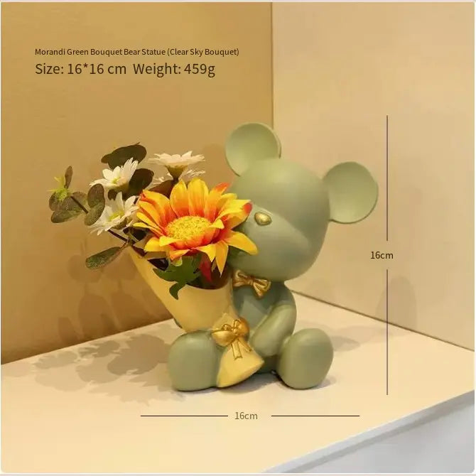 Creative Mini Bear Ornament - olive green