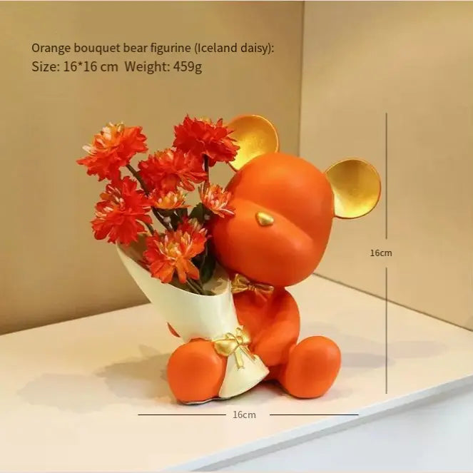 Creative Mini Bear Ornament - orange-red
