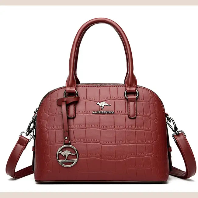 Crocodile Leather Backpack with Dual Straps
