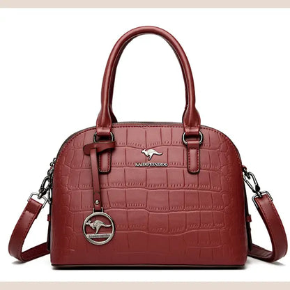 Crocodile Leather Backpack with Dual Straps