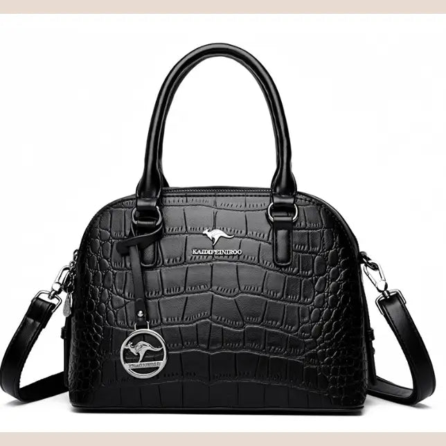 Crocodile Leather Backpack with Dual Straps