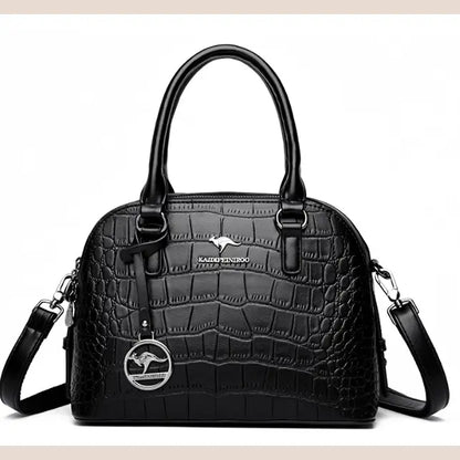 Crocodile Leather Backpack with Dual Straps