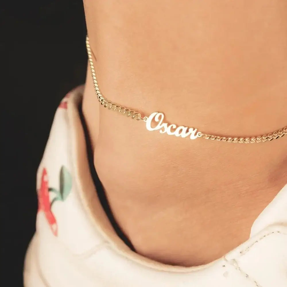 Custom Anklet for Woman Stainless Steel Personalized Name Cuban Chain Anklet On The Leg Gift Jewelry Wholesale