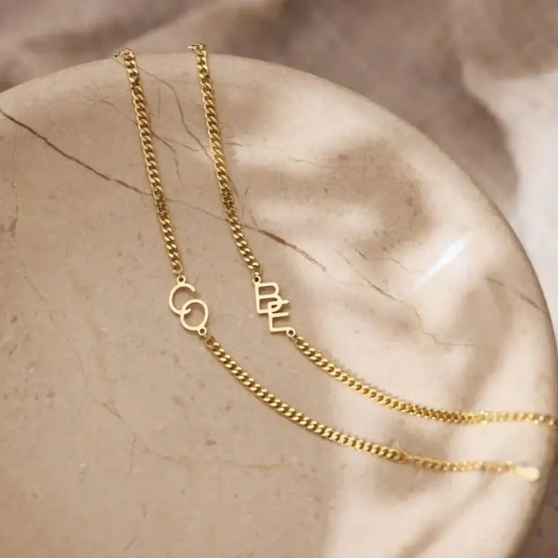 Custom Initial Letter Bracelet for Women,304L Stainless Steel Cuban Chain Personalized Name Bracelet Customized Jewelry