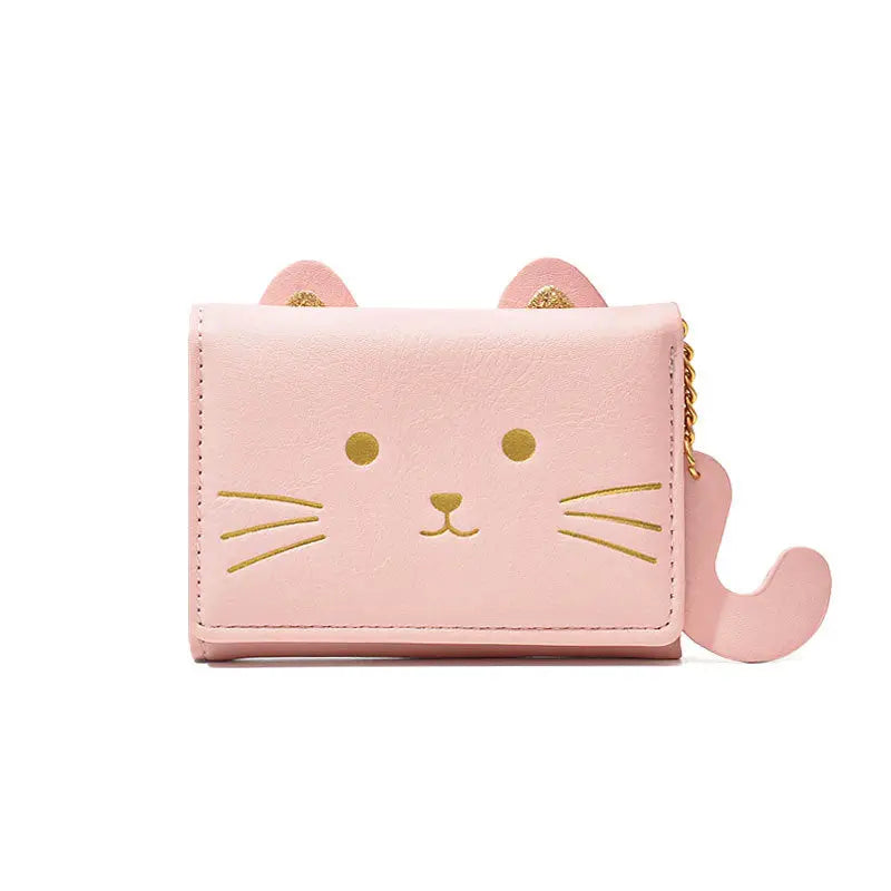 Cute Cartoon Female PU Wallet for Students - Pink - Wallets