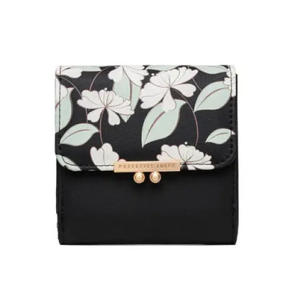 Cute Minimalist Women’s Wallet - Compact Stylish Design - Black - Wallets