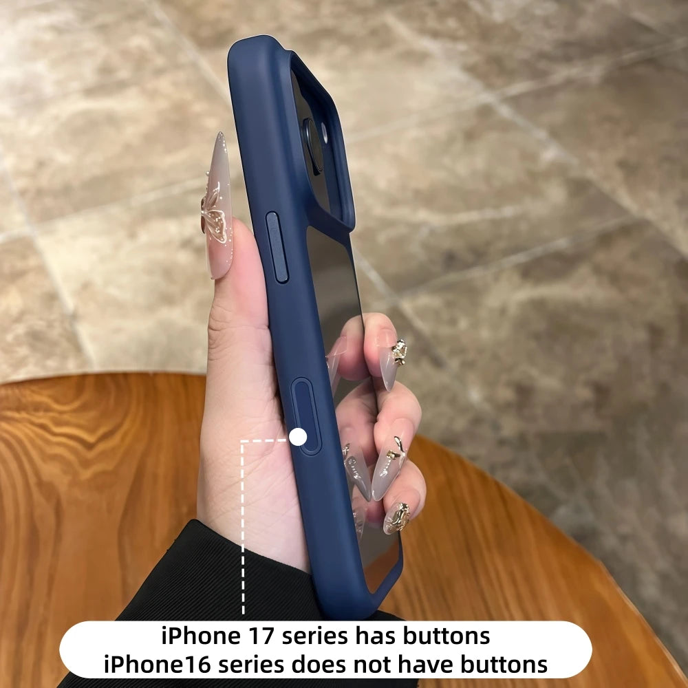 Intelligent Camera Touch Button Crystal Clear Phone Case for iPhone 17 Pro Max 16 Pro 17 Air Transparent Shockproof Cover Funda