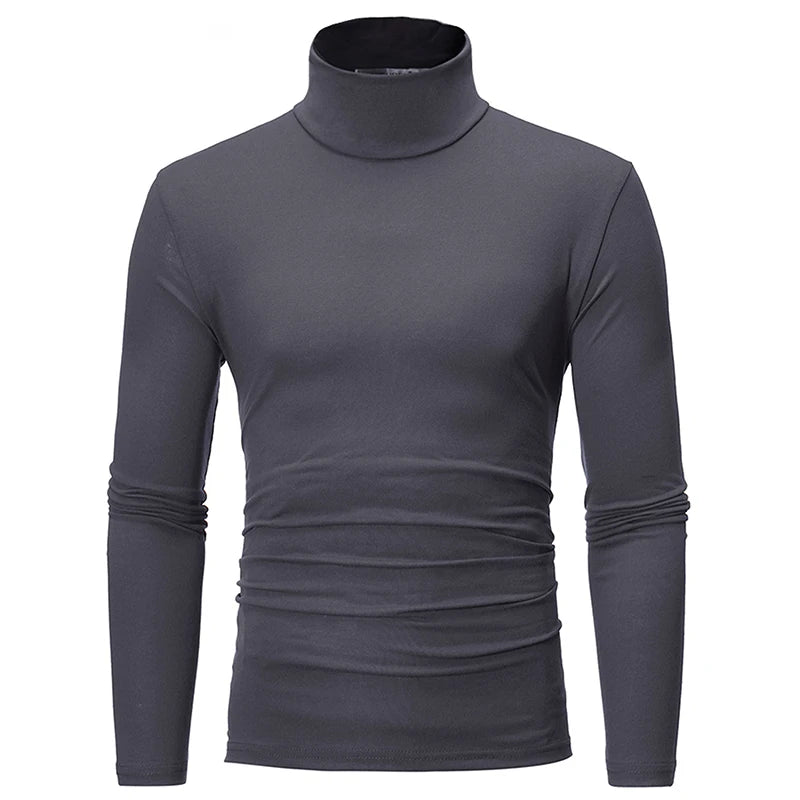 R&z - Men Winter Clothes Thermal Shirt Autumn Men's Winter Tights High Neck Thin Slim Fit Long Sleeve T-shirt