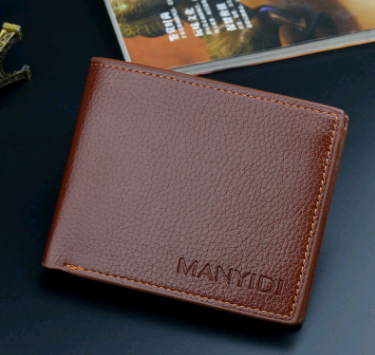 Men's Short Wallet - Stylish Crocodile Texture Leather