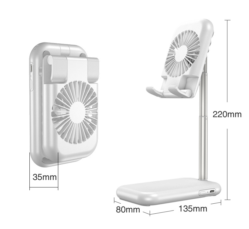 USB Mini Fan &amp; Adjustable Phone Stand