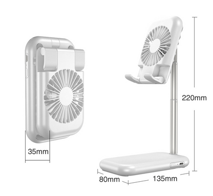 USB Mini Fan &amp; Adjustable Phone Stand
