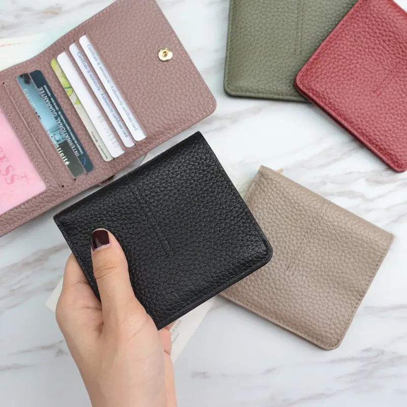 Women’s Short Leather Wallet - Simple Multifunctional Design