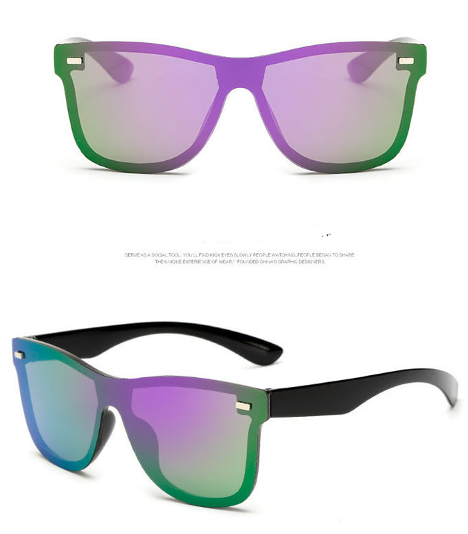 R&z - Sunglasses with Integrated Reflective Mirror"