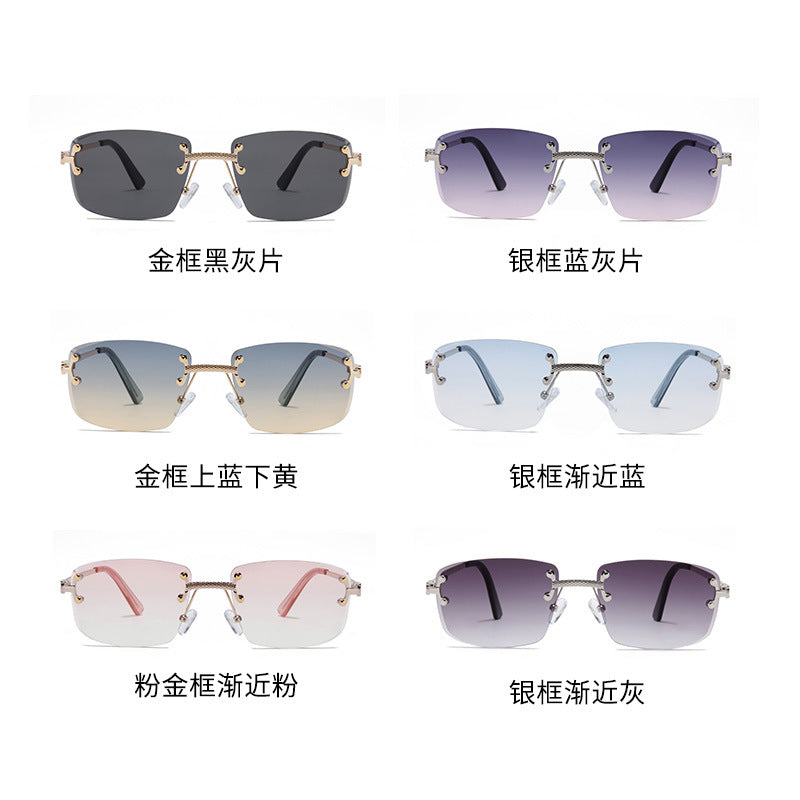 R&Z Trand - Rimless Gradient Sunglasses C1745