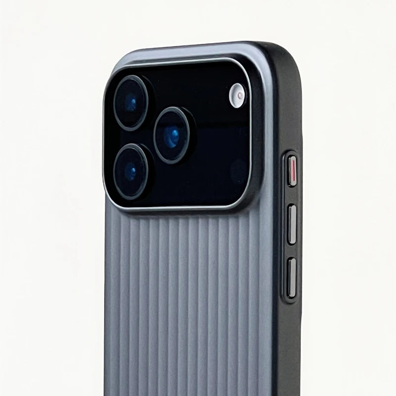 Fashion Plating Luggage Stripes For MagSafe Phone Case For iPhone 18 17 16 15 14 Pro Max Shockproof Wireless Charge Matte Cover
