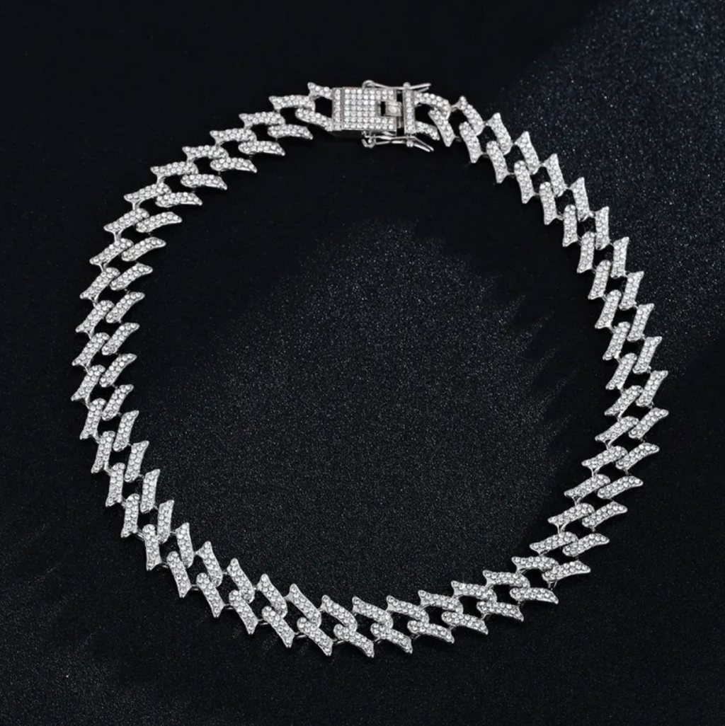 Full Diamond Inlaid Necklace - Trendy Statement Piece