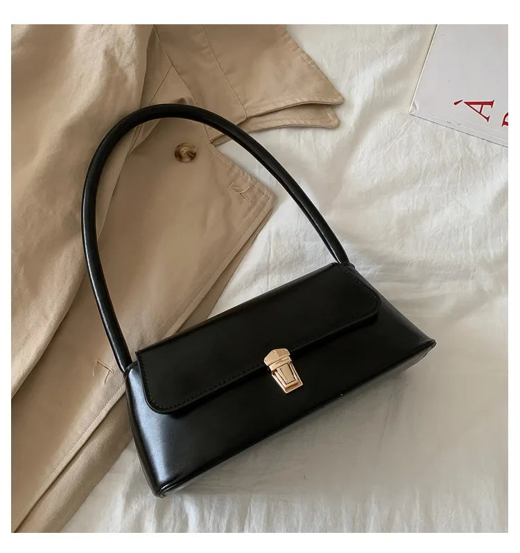 Women's Shoulder Bag Handbag Retro Underarm Bag Fashion Simple Solid Color New Hand Shoulder Bag