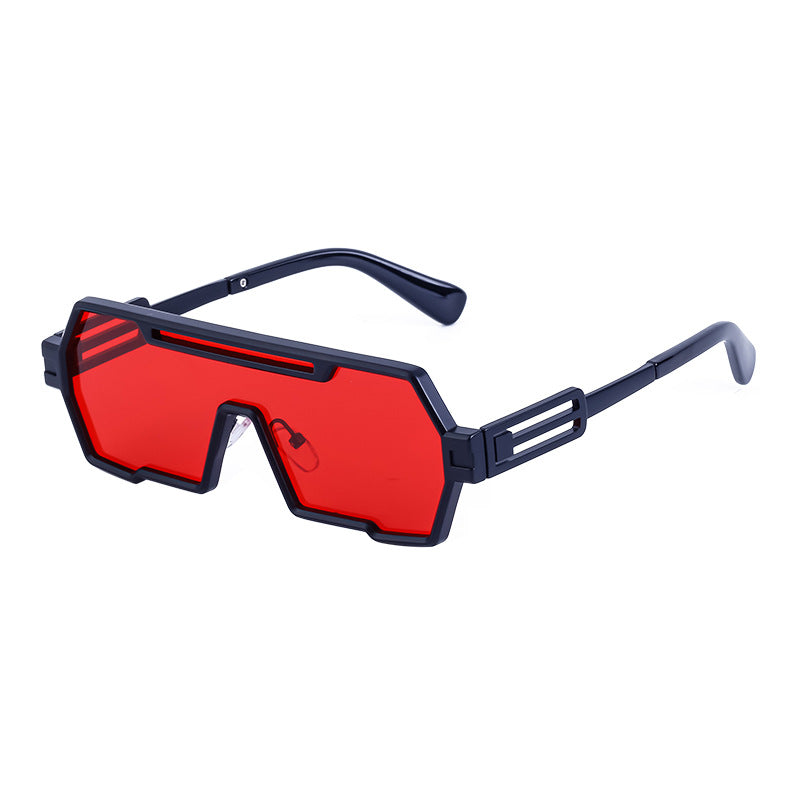 Futuristic Metal-Frame Sunglasses