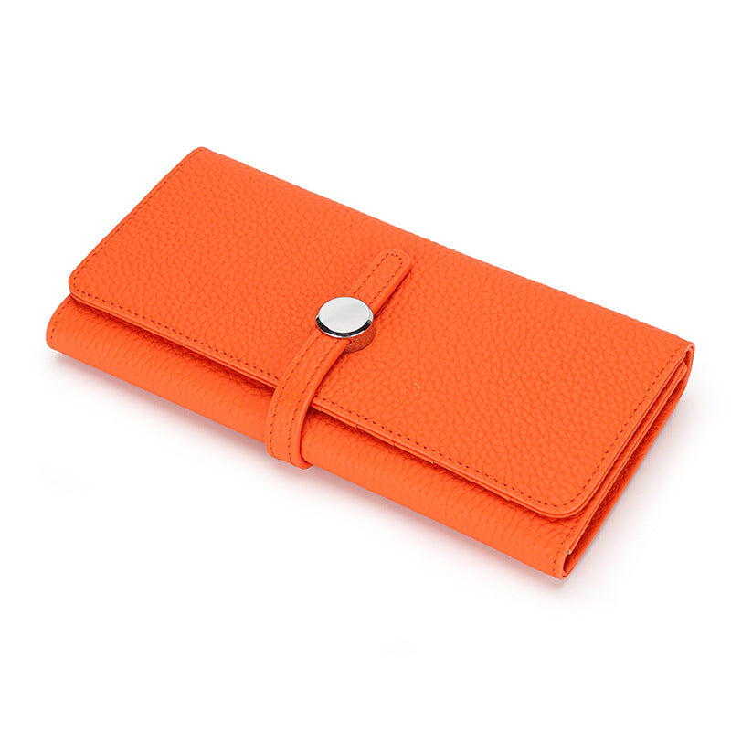 Women's Leather Folding Wallet with Large Capacity